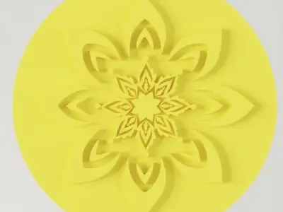 Flower button Free 3D model purchase