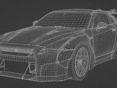 Nissan GTR R35 Liberty Walk  Low-poly 3D model