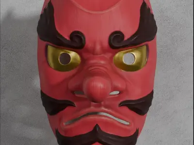 Tengu Mask Japanese theatre Noh 3D model 3D model
