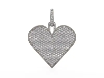 Model 1127 Playing Cards Hearts Iced Out Pendant Large 40mm 3D print model