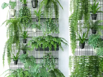 Wall Grid Plant Pot 3 3D model