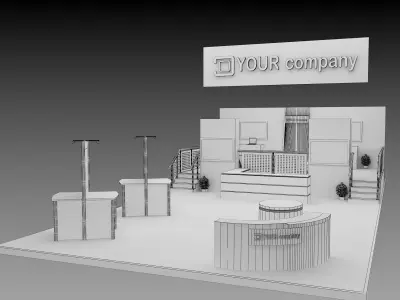Booth Exhibition Stand a554  3D model