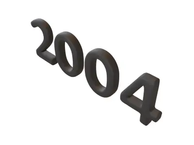 Year Number 2004 v1 001 Low-poly 3D model
