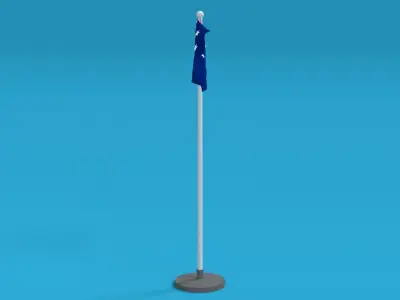Low Poly Seamless Animated Australia Flag Low-poly 3D model
