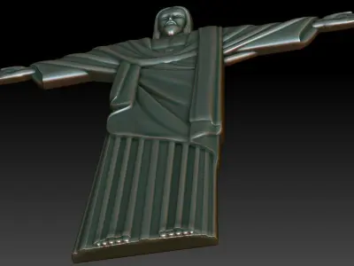 3d model bas-relief of the statue of Christ in Rio 3D print model