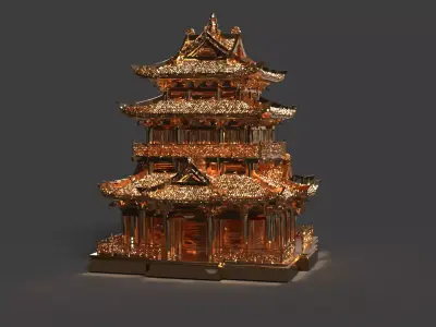 Chinese  ancient house   Low-poly 3D model