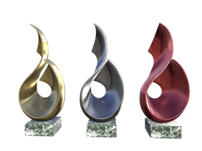Famous Lacquer Sculpture for Living Room Decor Low-poly 3D model