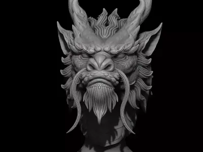 Chinese Dragon Bust 3D print model