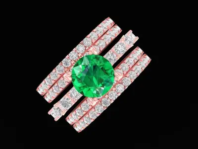 5 rings become 1 luxury ring for women 733 3D print model