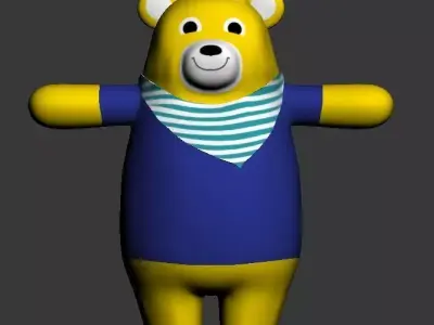 cartoon bear 3D model Low-poly 3D model