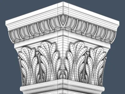 Decorative Crown Molding 3D model 3