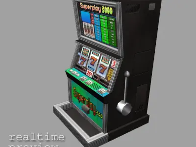 Slot Machine - Low Poly 2 Low-poly 3D model