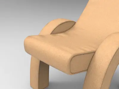 Fuggo Lounge Chair Low-poly 3D model