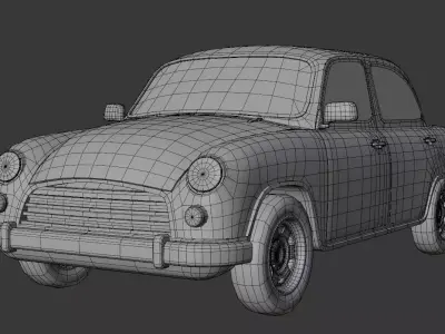 Ambassador Game ready car Low-poly 3D model
