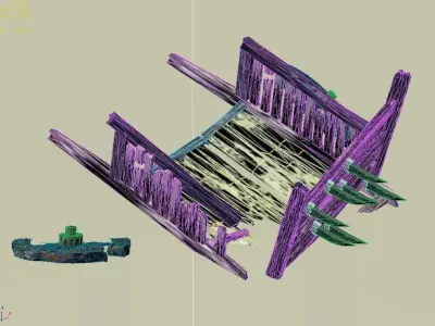 Game Elf Mountain - Broken - Chariot 05 3D model