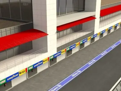 Pit stop building 3D model