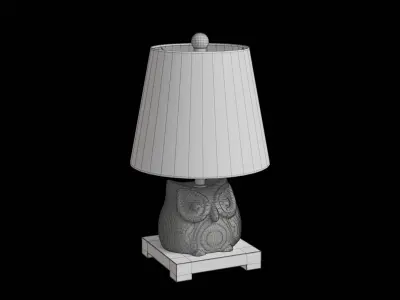 Owl Ceramic Mini Led Table Lamp 3D model