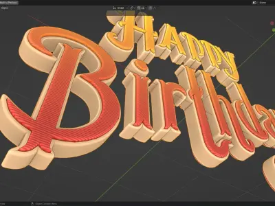 Happy Birthday Text 3D model
