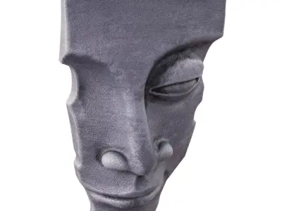 Face sculpture on the wall 3D model
