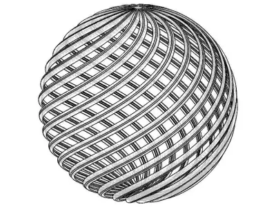 Wireframe Shape Geometric Twisted Sphere 3D print model