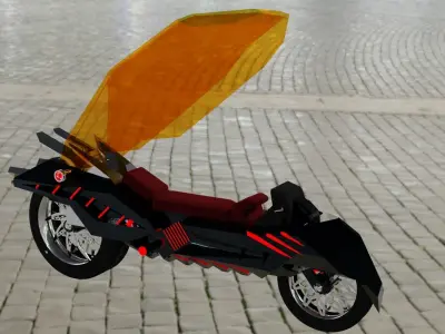 Futuristic cyberpunk motorbike Falcon 564 low poly  Low-poly 3D model