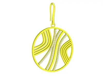 A4714 Diamond Fashion Round Drop Earrings 3D Model 3D print model