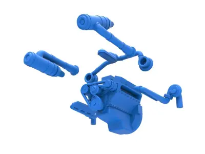 Twin Turbo engine V8 for semi truck Scale 1 to 25 3D print model