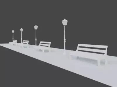 Low poly street light for environment creation  Free low-poly 3D model