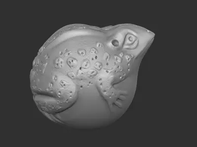 Netsuke Frog Japanese Wooden Figure Sculpture  3D print model