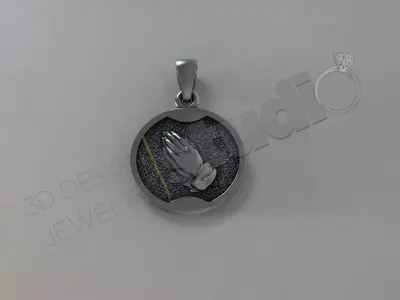 Luxury pray hands pendant 3d print model 3D print model