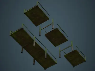 Plank Bridge 2C Low-poly 3D model