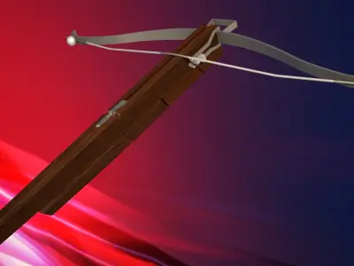Crossbow bow and arrow Low-poly 3D model