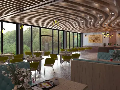 cafe design 3D model