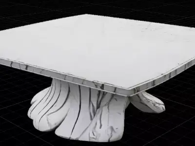 Luxury Parametric Sculptural Table Modern Interior 3D Model Low-poly 3D model