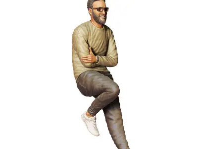 N2 a man leaning on a car 3D print model