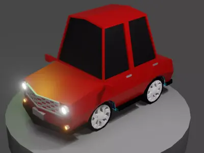 Cartoon Low Poly Car 02 - Low-poly 3D Low-poly 3D model