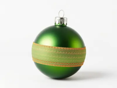 Festive Green Striped Ornament model pack Low-poly 3D model