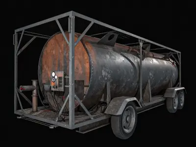 Portable Fuel Tank 3 Pack Low-poly 3D model