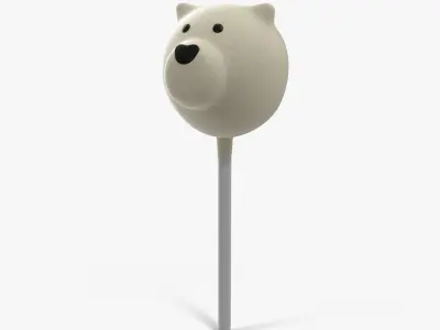 Cake Pop Bear Low-poly 3D model