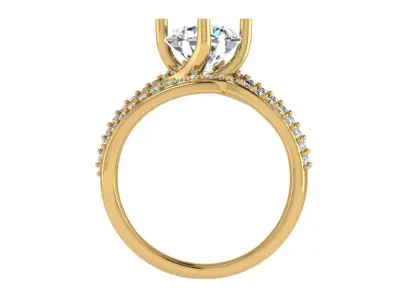 Round shape Trellis twisted ring with Diamonds on both sides 3D print model