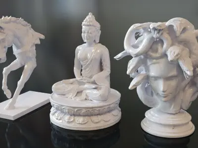 Fantasy Figurine Asset Pack 27 Stylized Statues 3D model