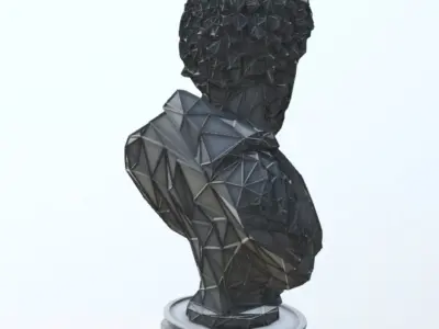 Marcus Aurelius Bust WIREFRAME VORONOI WIREMESH MESH 3D print model