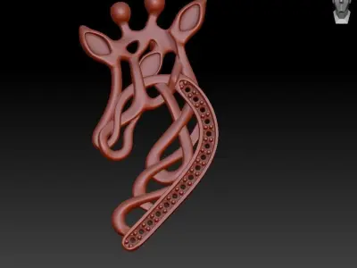 pendant giraffe 3D print model