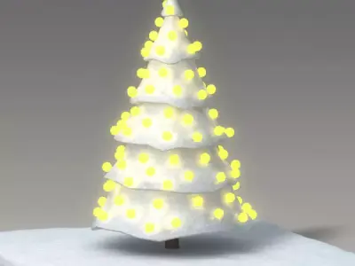 Toon snow tree 3D model