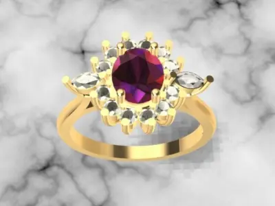 Oval ring Free 3D print model