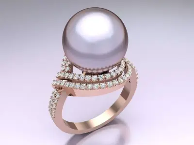 Pearl Ring - Womens Rings  - N730049 3D print model