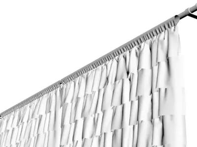 White classic curtains 3D model