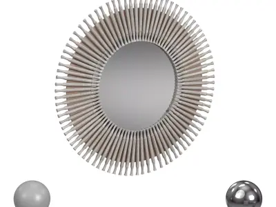 Belle Mahogany Mirror 3D model
