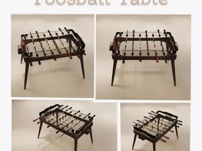 Foosball table Low-poly 3D model