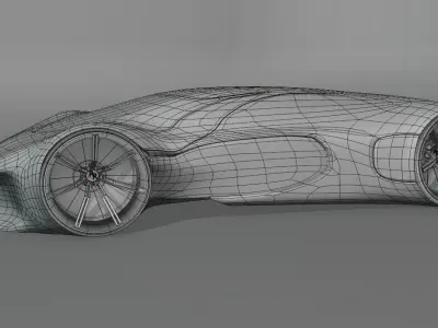 Futuristic Sci Fi Car Model Concept 3D model